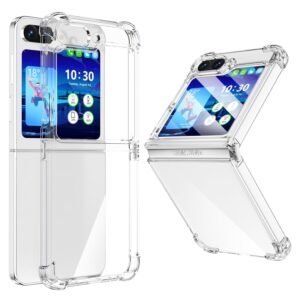 WATACHE for Samsung Galaxy Z Flip 6 Case, Z Flip 6 Case Clear Slim Thin Transparent Shockproof Hinge Soft TPU Flip 6 Phone Case Cover 2024 5G(Clear)