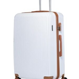 Maleta Neo Check-in Medium 24 Inch Trolley Bag | Hardside Luggage Suitcase for Travel (White)