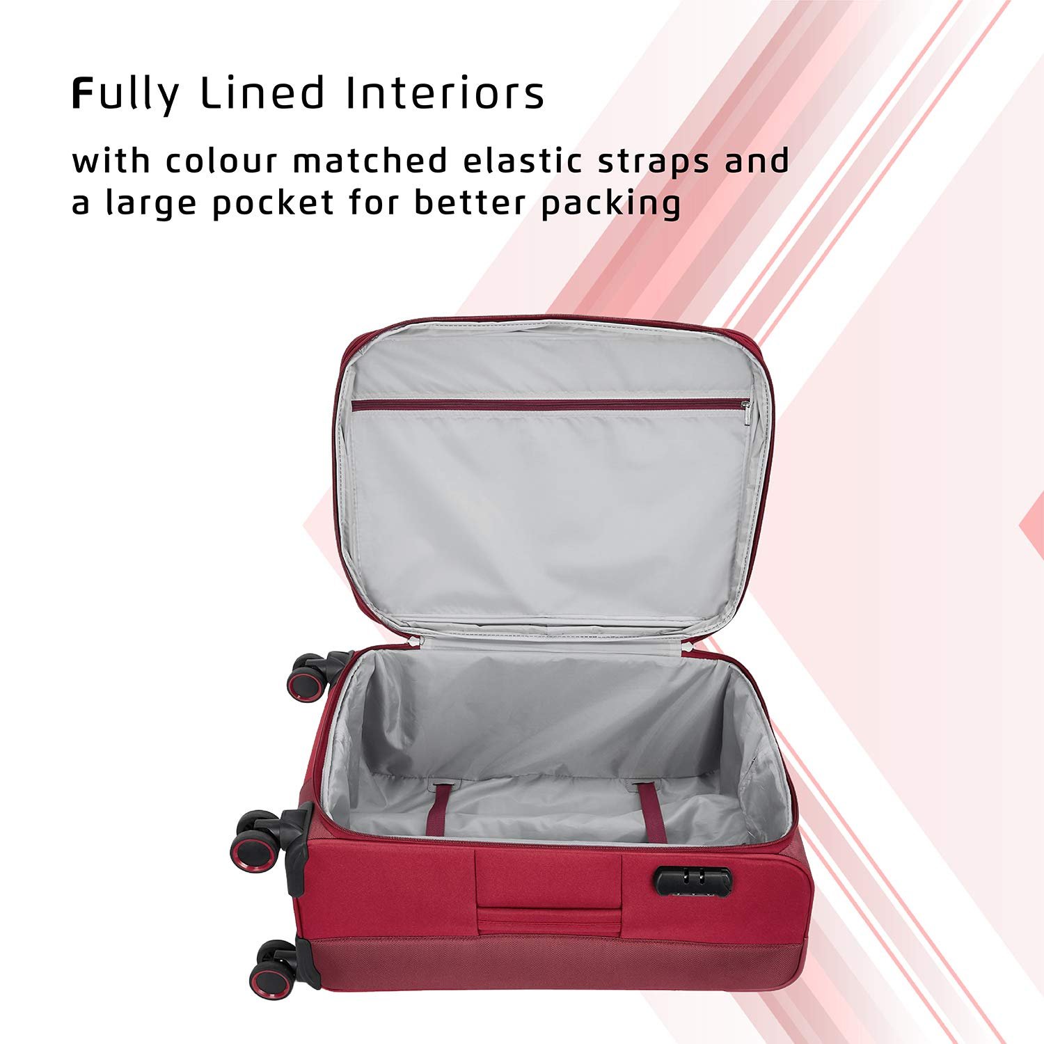Safari Polyester Soft 26 Cms Luggage- Suitcase(Rapid674Wred_Red) - Image 7