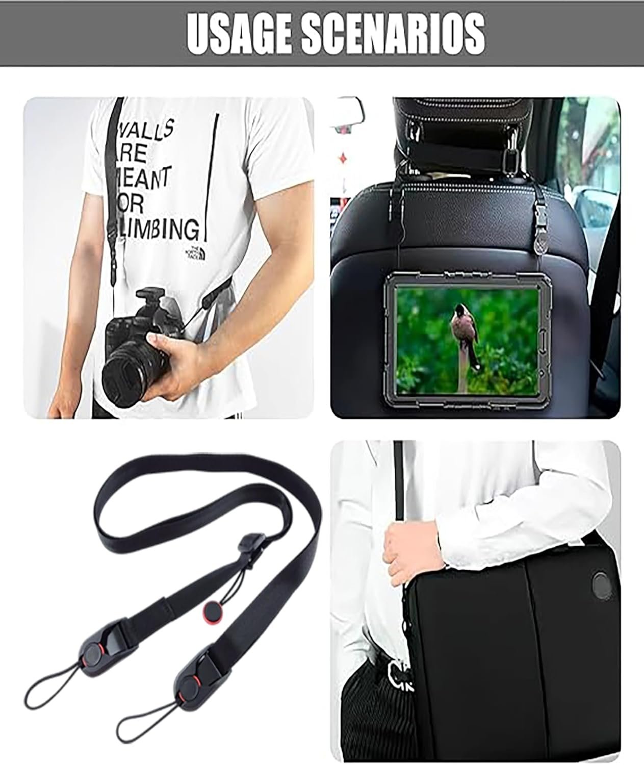 3PCS Camera Strap, Accessories Adapter Quick Release, Wrist Strap, Photography Adapter for Binocular, Action, Digital Camera, Laptop Bags - Image 6