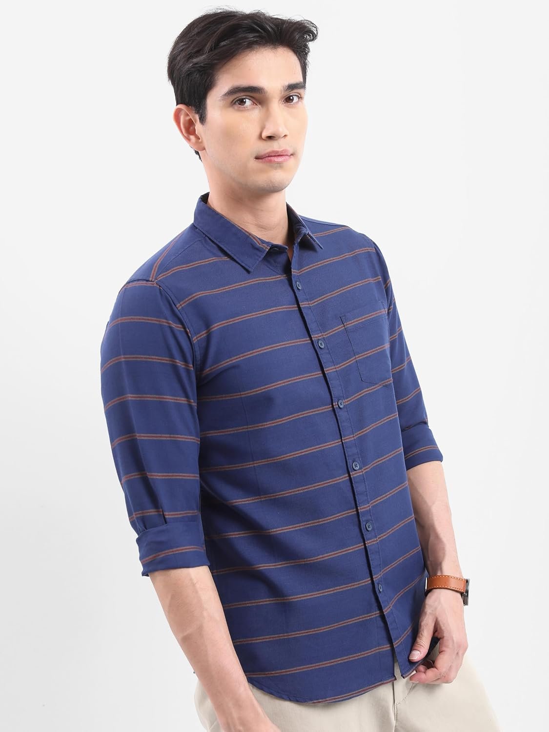 Highlander Men's Striped Slim Fit Shirt - Image 4