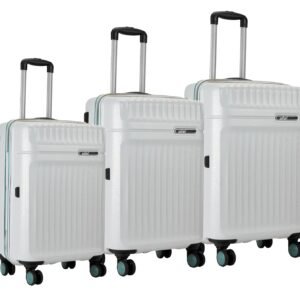 Safari Oculus 8 Wheels, Anti-Theft Zipper (Cabin & Check-in) Polycarbonate Trolley Spinner Luggage Set of 3, 55Cm, 65Cm & 77Cm, Small, Medium, Large (Cloud Grey)