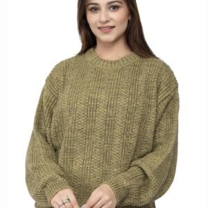 Wear lusso Women 100% Wool Pullover Sweater Regular Fit for Winter Wear | Full Sleeve | Stylish Sweater Crafted with Comfort Fit and Modern Clothing for Winter Wear