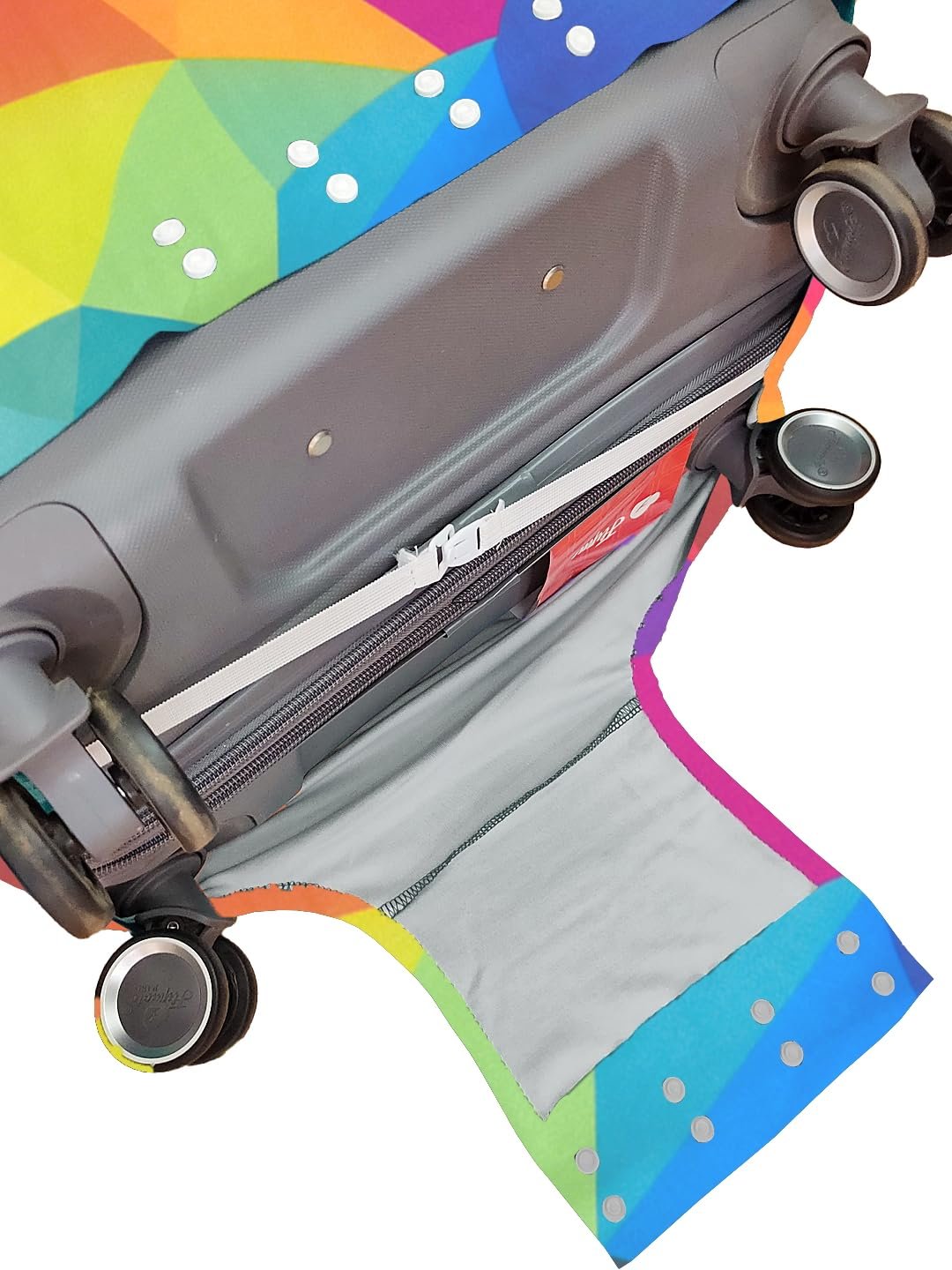 Cortina Polyester Luggage Cover Trolley Travel Covers Washable Dust Proof Anti-Scratch Suitcase Protector, Medium-Multicolor - Image 5