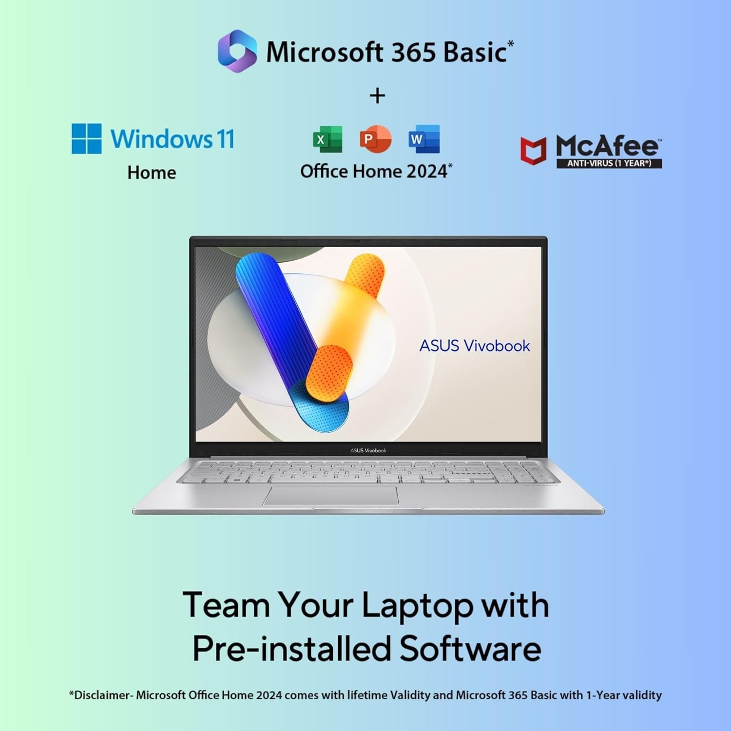 ASUS Vivobook 15, 15.6" FHD (1920 x 1080), Intel Core i3-1315U, (16GB RAM/512GB SSD/Intel® UHD/Win 11/M365 Basic (1Year)*/Backlit Keyboard/Office Home 2024/Cool Silver/1.70 kg), X1504VA-NJ2324WS - Image 6