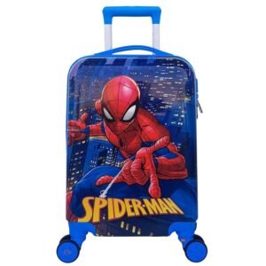 JUNIOR JOE Polycarbonate 8 Wheels 360 Degree 20 Inch Rolling Suitcase for Kids Carry-On Overnight Travel Trolley (Purple) (Blue)