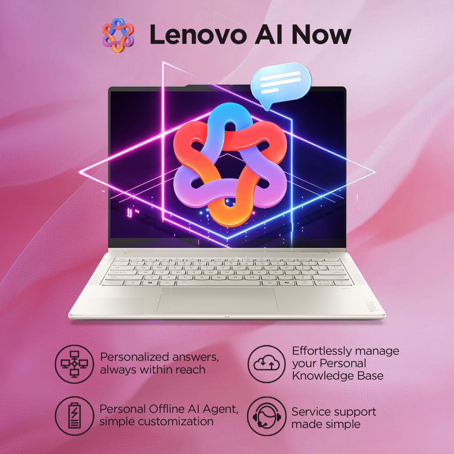 Lenovo Yoga 7 2-in-1 Intel Core Ultra 7 258V,Copilot+ AI PC(32GB RAM/1TB SSD/14(35.5cm) WQXGA+ OLED/47 Tops/Win 11/Office Home 2024/Yoga Pen/1Year ADP/Seashell/1.38Kg),83JQ000NIN Convertible Laptop - Image 11