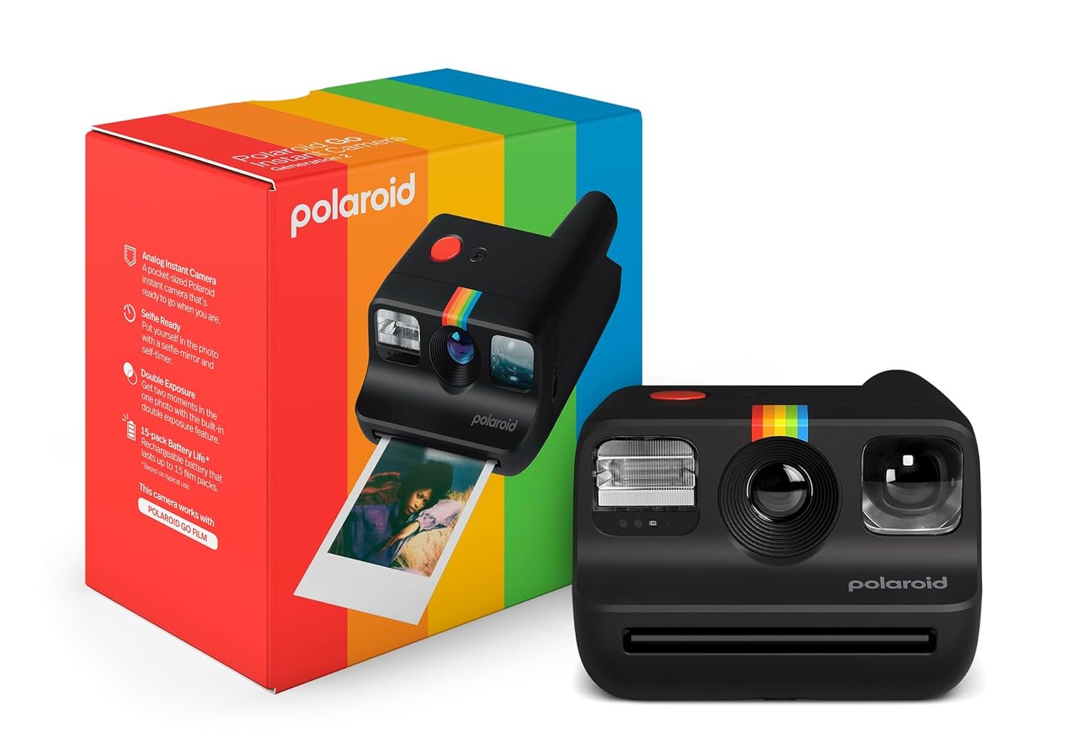 Polaroid Go Generation 2 - Mini Instant Film Camera - Black (9096) - Only Compatible with Go Film