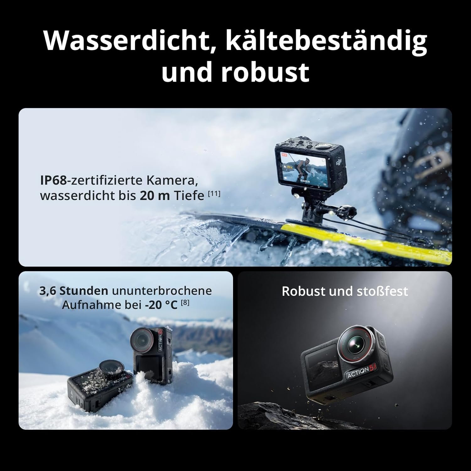 DJI Osmo Action 5 Pro Adventure Combo, Action Camera 4K with 1/1.3" Sensor, 12h Extended Battery Life with 3 Batteries, Stabilization, Dual OLED Touchscreens, Mini Action Camera for Travel, Vlog - Image 3