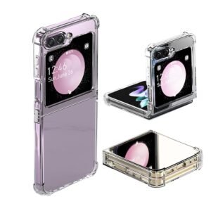 Woluki Clear Case for Samsung Galaxy Z Flip 6, [Anti-Yellow] Slim Thin Crystal Transparent Soft Flexible TPU Gel Silicone Protective Phone Cover 4 Reinforced Corners Shockproof Protection (Clear)