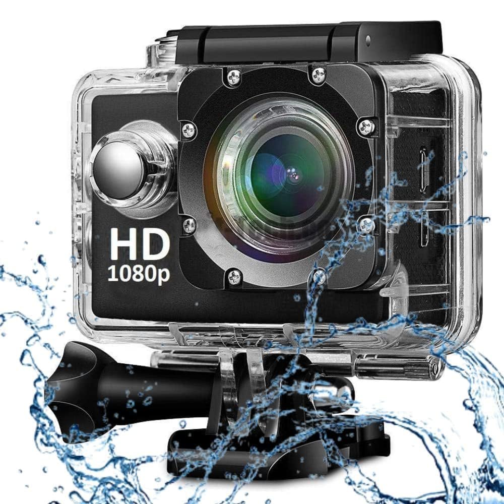 SIRGAWAIN Action Camera 1080P 12MP Sports Camera Full HD 2.0 Inch Action Cam 30m/98ft Underwater Waterproof Camera with Mounting Accessories (CAM3)