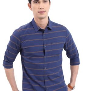 Highlander Men’s Striped Slim Fit Shirt