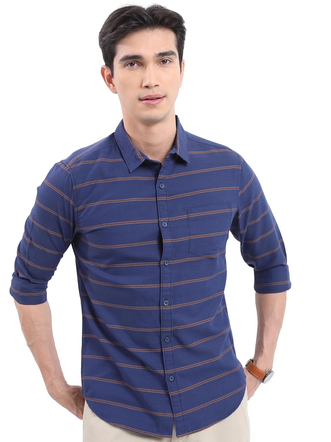 Highlander Men's Striped Slim Fit Shirt