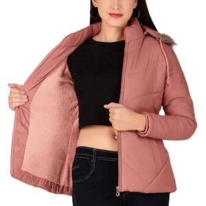 Brazo Girls and Women’s Puffer Regular Fit Bomber Jacket For Winter Wear | Hooded Neck | Full Sleeve | Zipper | Casual Jacket For Woman & Girl | Western Stylish Jacket For Women