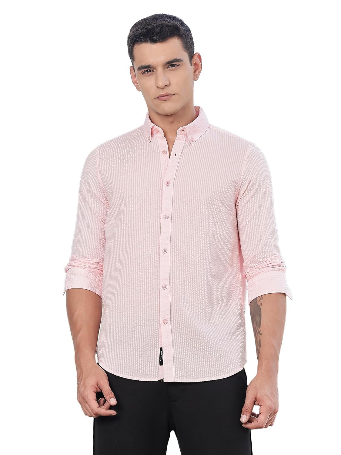 Thomas Scott Mens | Solid | 100% Cotton | Full Sleeve | Button Down Collar | Casual | Shirt for Men