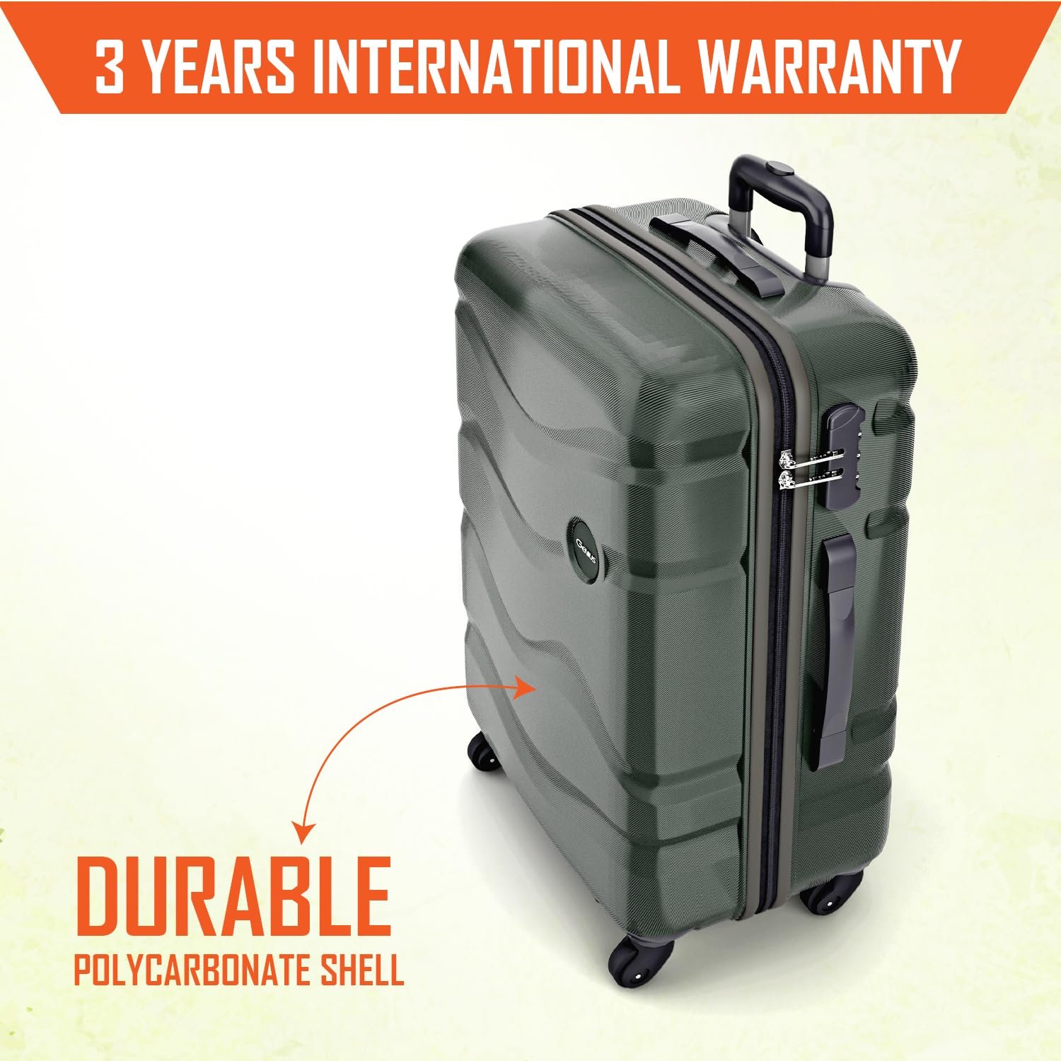 Safari Genius Fortis 66cm Medium Size Check-in Trolley Bag Hard Case Polycarbonate, 4 Spinner Wheels, 360 Degree Wheeling Luggage, Travel Bag, Suitcase for Travel, Trolley Bags for Travel, Green - Image 2