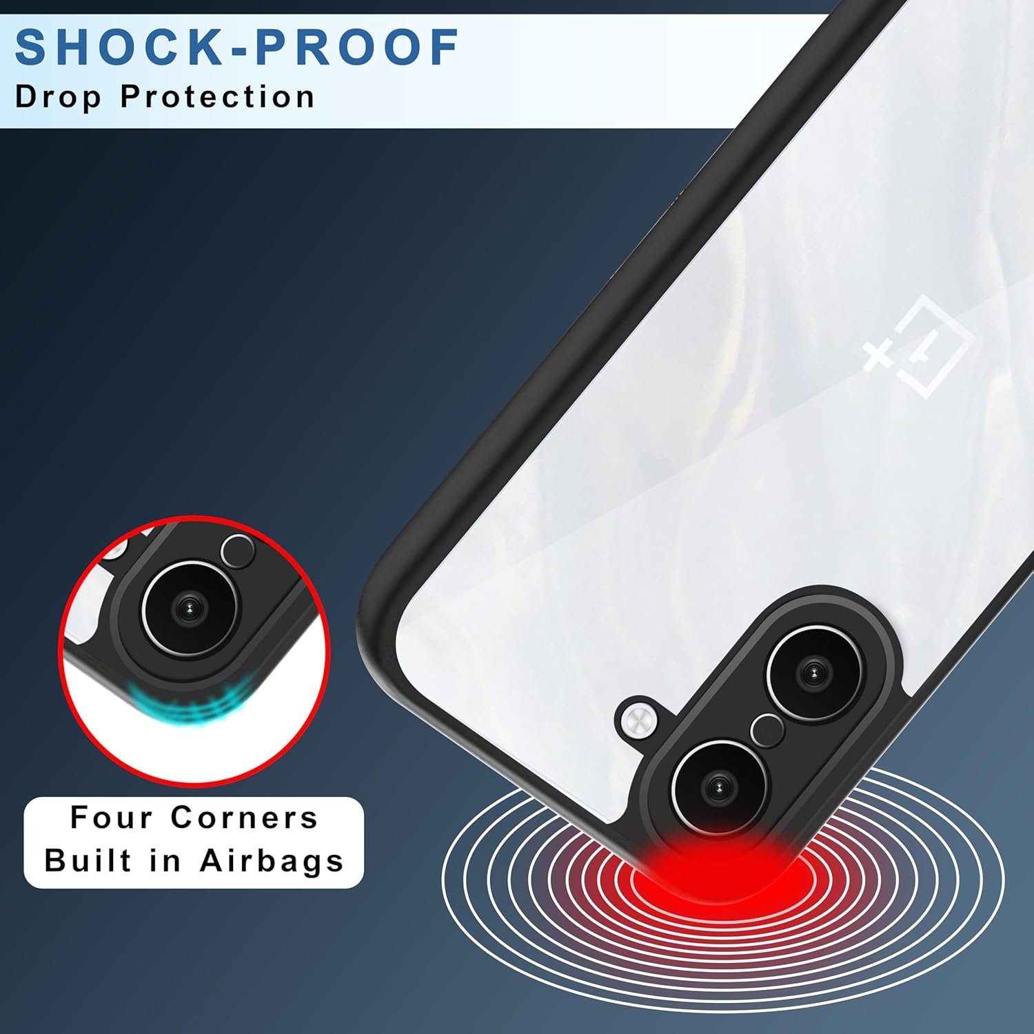 CEDO OnePlus Nord CE5 / CE 5 (5G) Backcover Case | Camera Protection Bump Shockproof Edge | Ultra Hybrid Transparent Acrylic Clear TPU+PC Hard Backcase Cover (Black) - Image 3