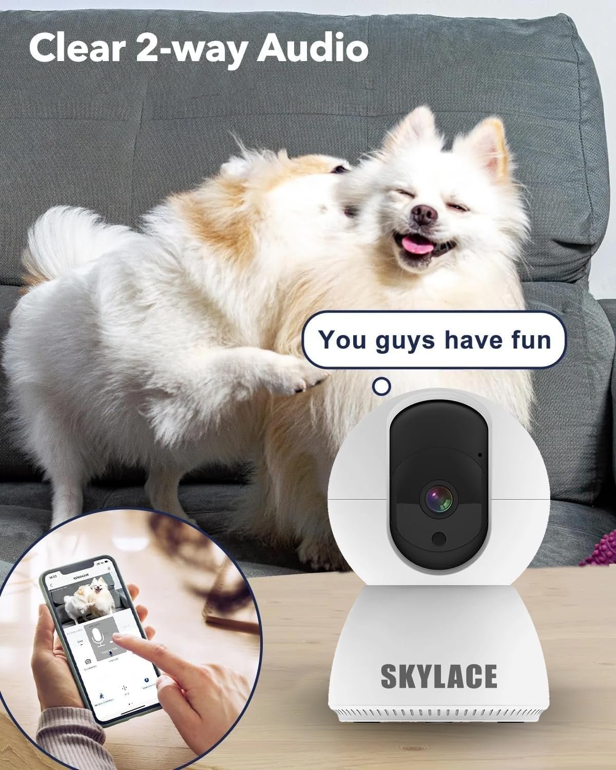 SKYLACE 360° Smart WiFi CCTV Camera | 3MP Full HD | Motion Tracking, Night Vision, Two-Way Audio | Mobile App & Alexa Compatible | Indoor Home Security Camera - Image 9