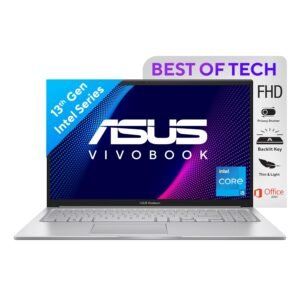 ASUS Vivobook 15, Intel Core i5 13th Gen 1335U, 16GB RAM, 512GB SSD, FHD 15.6", Windows 11, Office 2021, Cool Silver, 1.70kg, X1504VA-NJ540WS, Intel Iris Xᵉ iGPU, 42WHrs, Thin & Light Laptop