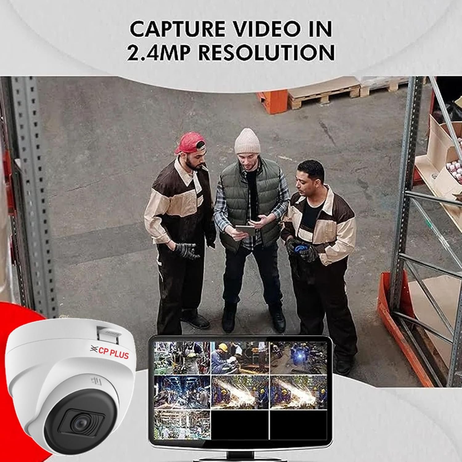 CP PLUS 2.4MP Full HD IP Indoor Wired Dome Camera CP-URC-DC24PL3 Compatible with DVR only | 30 Meters IR Black & White Night Vision | 3.6mm Lens | Motion Detection, White - Image 3