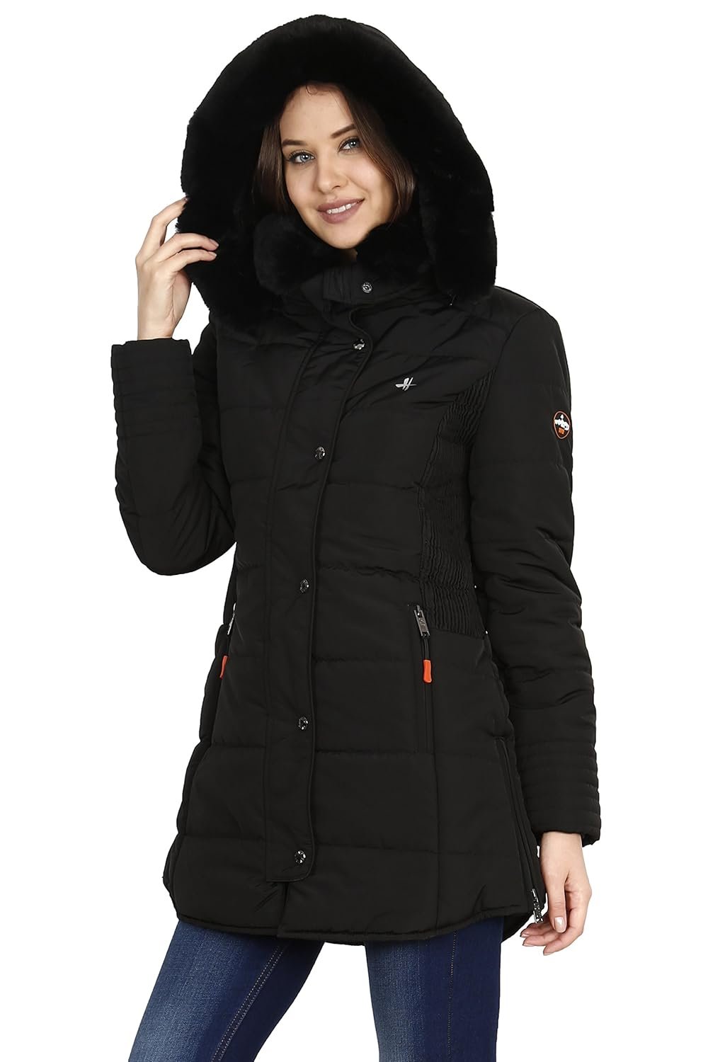 HIVER Women's Nylon Jacket Water Proof Full-Sleeved Winter Jacket with Hood for Minus Degree - Image 3