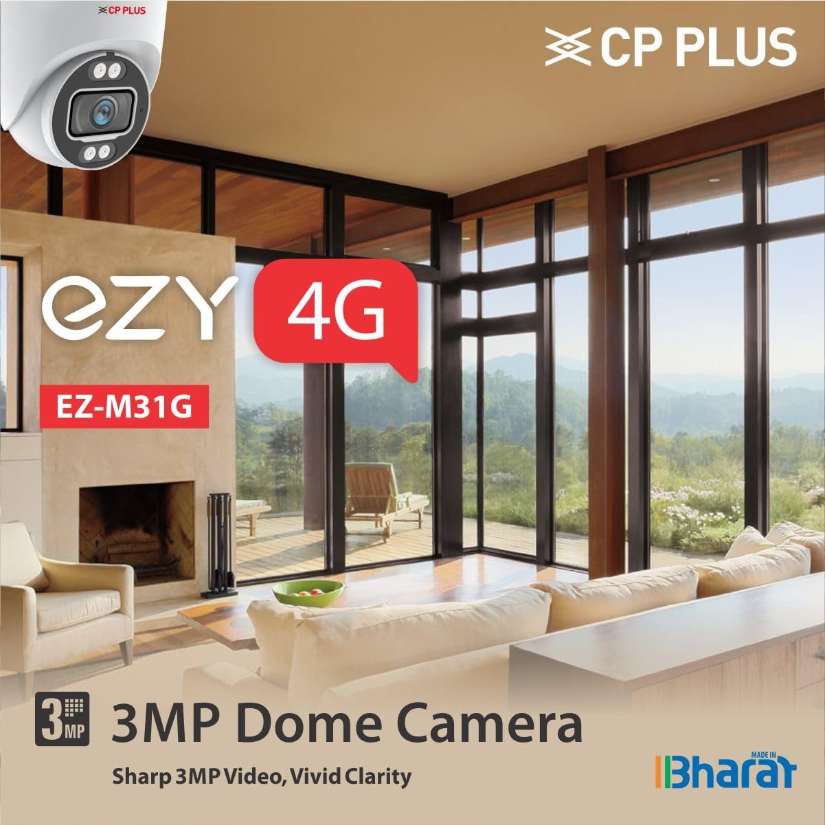 CP PLUS 3MP Indoor Dome CCTV Camera | 4G SIM-Based Wireless Security Camera | Human & Motion Detection | Night Vision 25M | Two-Way Audio | Built-in Siren | Mobile App Control | EZ-M31G - Image 2