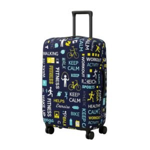 AMPEREUS® Medium Size Trolley Bag Cover in Blue Colour – Polyester Fabric Luggage Protection for 24 Inch Suitcase (Fits Only On Fiber-Plastic Trolley Bag)