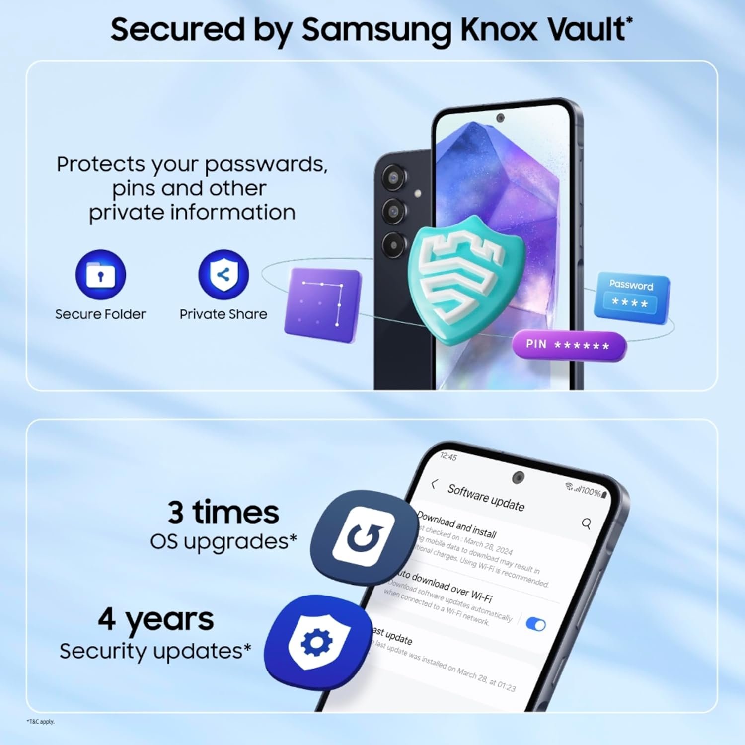 Samsung Galaxy A55 5G (Awesome Navy, 12GB RAM, 256GB Storage) | AI | Metal Frame | 50 MP Main Camera (OIS) | Super HDR Video| Nightography | IP67 | Corning Gorilla Glass Victus+ | sAMOLED Display - Image 9