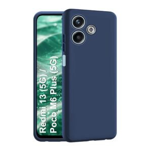 CEDO Redmi 13 (5G) / Redmi 13 Prime Edition/Poco M6 Plus (5G) Back Cover | Camera Bump Protection & Inner Velvet Fabric Lining | Ultra Slim Matte Soft Rubberised Case Cover (Blue)