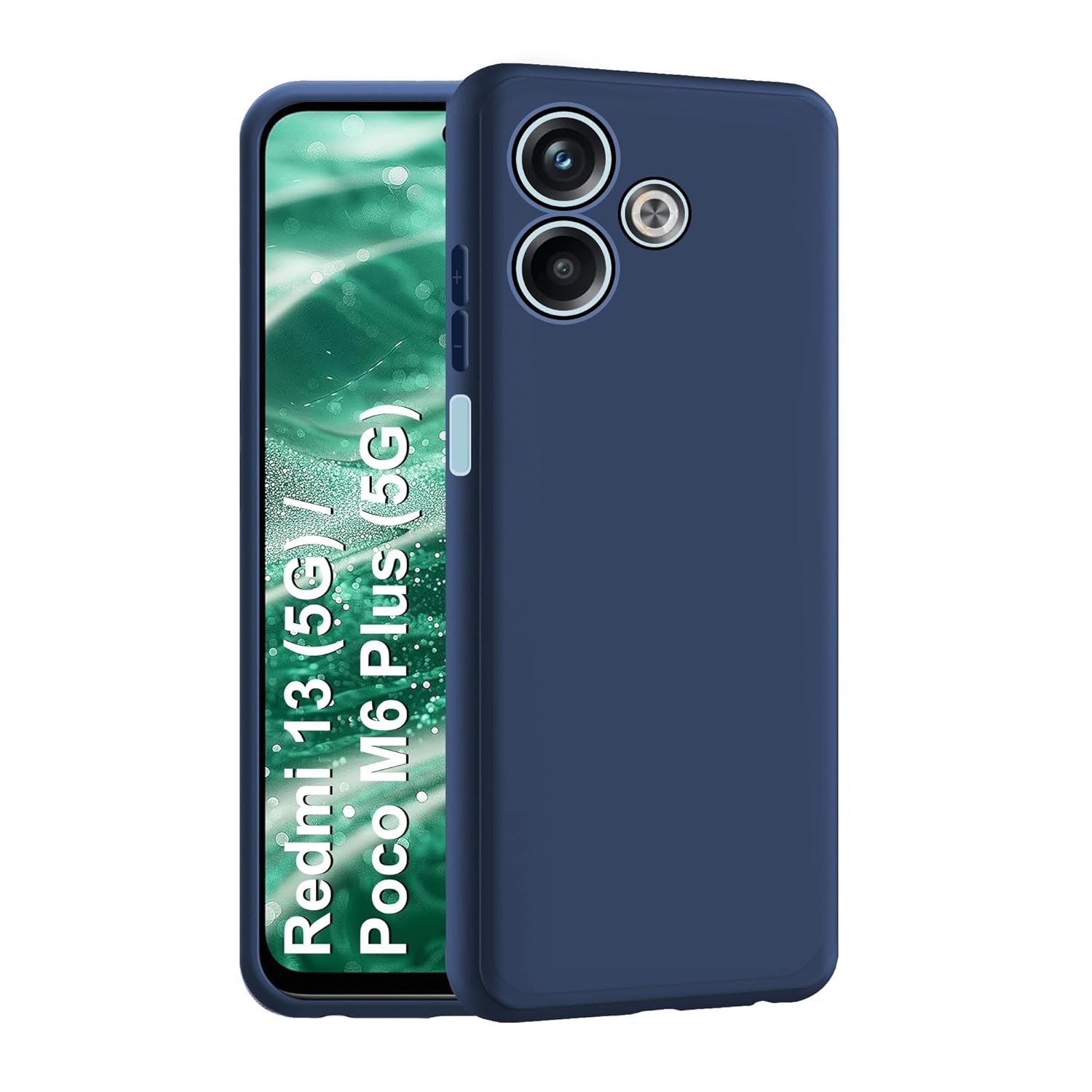 CEDO Redmi 13 (5G) / Redmi 13 Prime Edition/Poco M6 Plus (5G) Back Cover | Camera Bump Protection & Inner Velvet Fabric Lining | Ultra Slim Matte Soft Rubberised Case Cover (Blue)