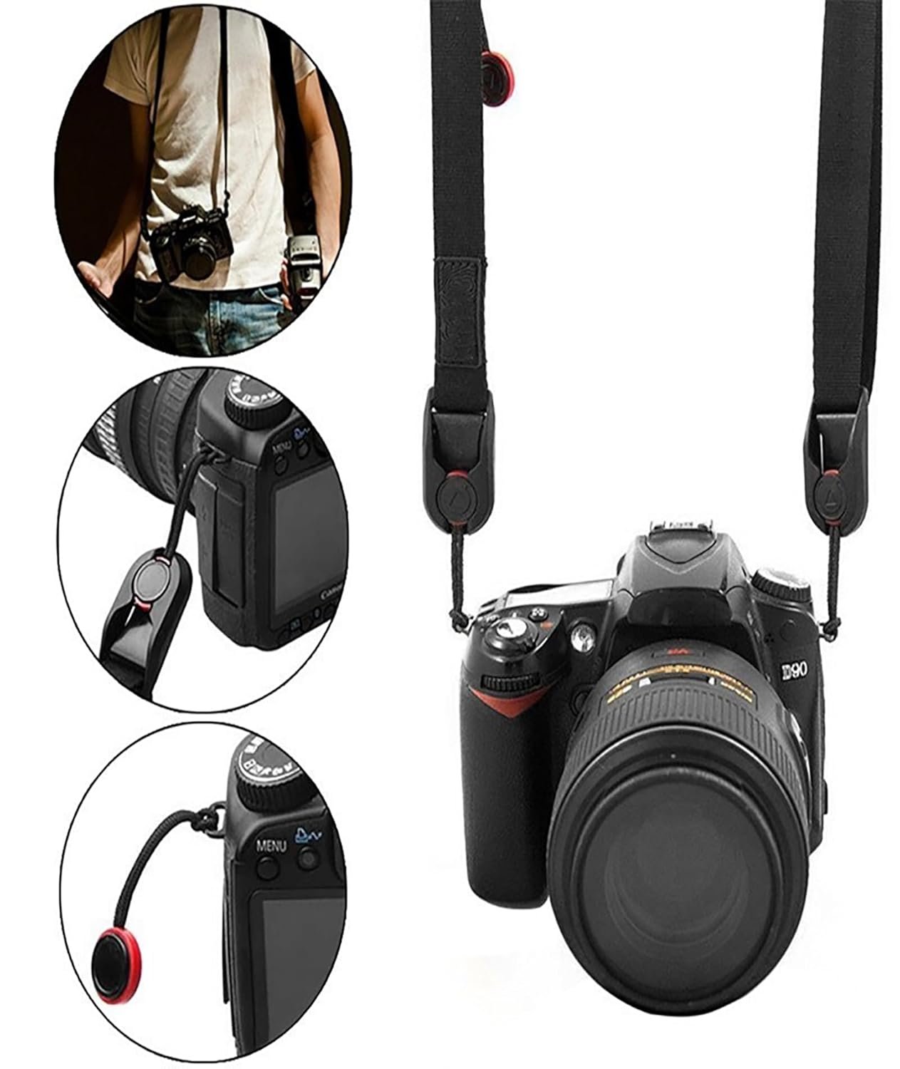 3PCS Camera Strap, Accessories Adapter Quick Release, Wrist Strap, Photography Adapter for Binocular, Action, Digital Camera, Laptop Bags - Image 5
