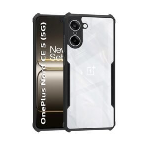 CEDO OnePlus Nord CE5 / CE 5 (5G) Back Case Cover | Camera Protection Shockproof Bumper-Edge | Acrylic Crystal Clear 360 Degree Protection TPU+PC | Transparent Eagle Back Case Cover (Black)