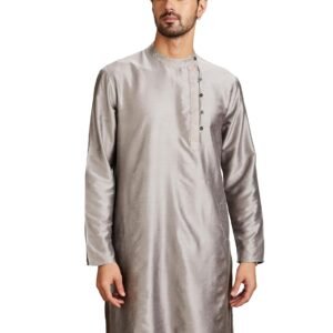 Amazon Brand – Symbol Men’s Rayon Solid Festive Embellished Long Kurta (Regular Fit)