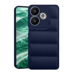 CEDO Redmi 13 (5G) / Redmi 13 Prime Edition/Poco M6 Plus (5G) Back Cover | Camera Bump & 360° Flexible Puff Armor Protection | Matte Soft Silicon Shock Proof Rubberised Back Case Cover (Blue)
