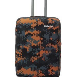 BIGWING Protective Cover in Polyester Fabric with Honeycomb Print for | 24′ Inch 65 cm Medium Size | Hard Luggage Trolley Bag Cover (Fits Only On Fiber – Plastic Trolley Bag)