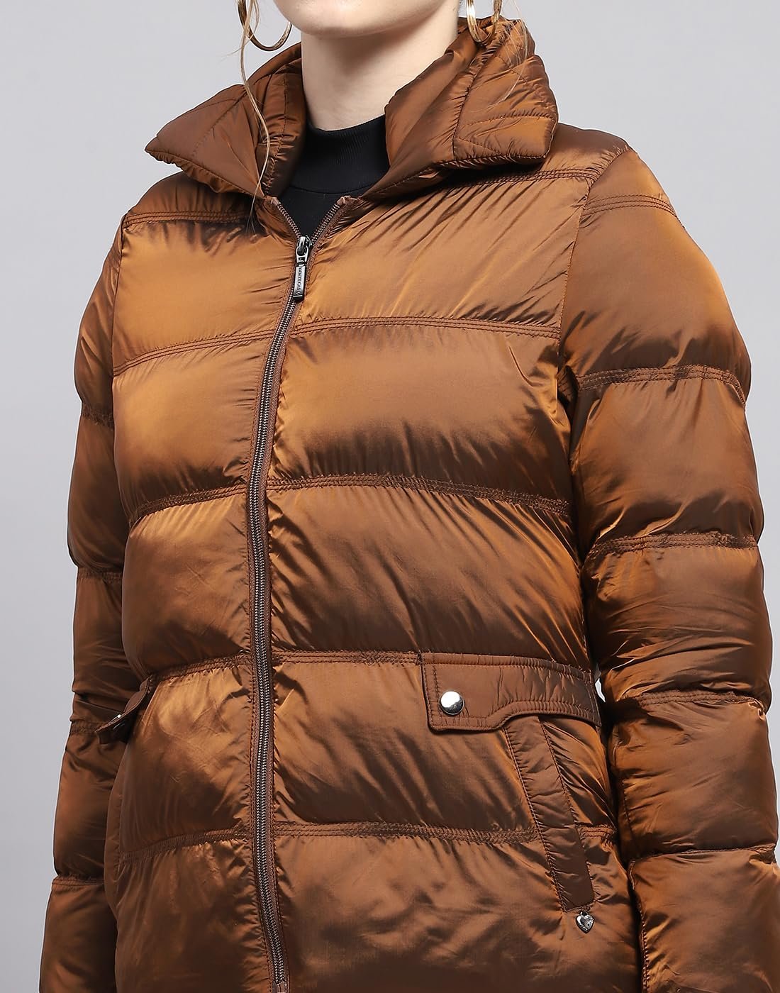 Monte Carlo Womens Solid High Neck Full Sleeve Jacket (224067448) - Image 6