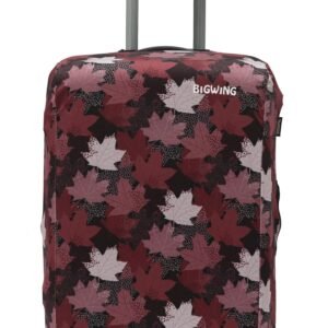BIGWING Protective Cover in Polyester Fabric with Leaf Print for | Medium Size 24′ inch 65 cm | Hard Luggage Trolley Bag Cover (Fits Only On Fiber – Plastic Trolley Bag)