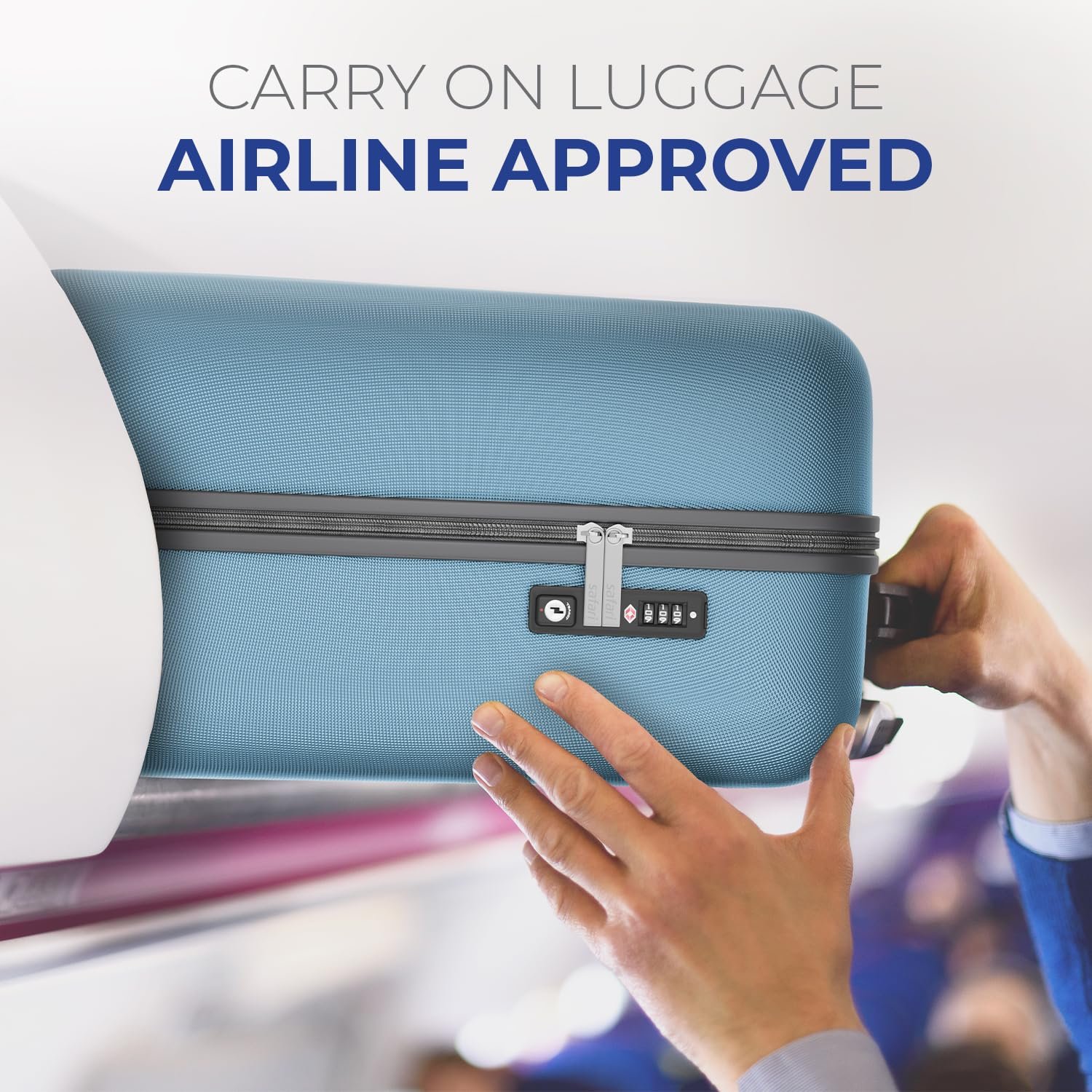 Safari Aviator 50 cm Cabin Overnighter Laptop Trolley Bag, Hard Case Polycarbonate, TSA Lock, 8 Wheels 360 Degree Wheeling Carry on Luggage, Suitcase for Travel, Trolley Bags for Travel, Pearl Blue - Image 4