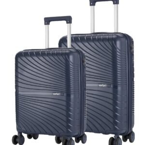 Safari Atlantis 8 Wheels, Anti-Theft Zipper (Cabin & Check-in) Polyproplyene Trolley Spinner Luggage Set of 2, 59Cm, 69Cm Medium