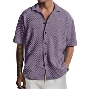 NexaFlair Casual Shirt for Men|| Shirt for Men|| Men Stylish Shirt||Button Down Shirts Half Sleeve Bubble Fashion Textured Shirt