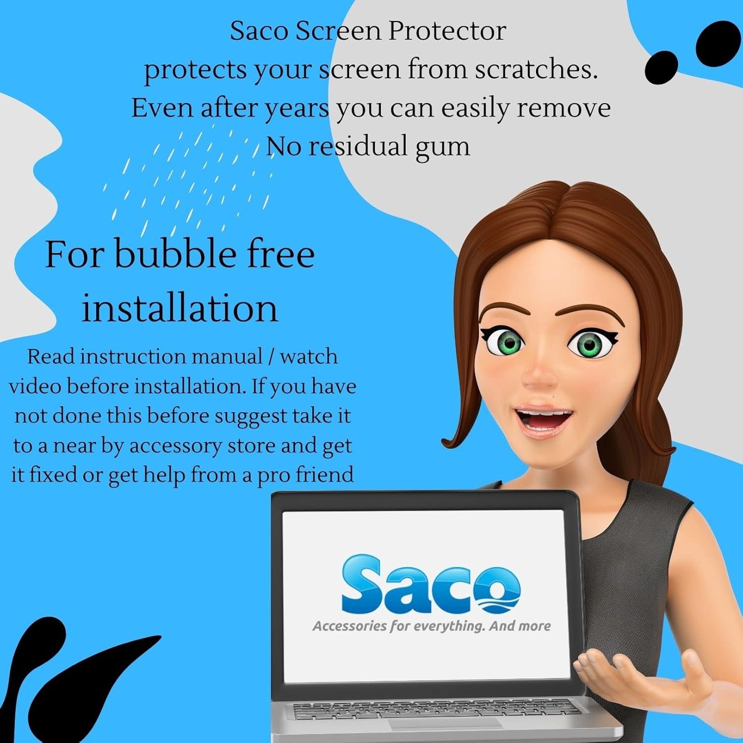 Saco 14 Inch Anti-Glare Matte Screen Guard for 2023 Lenovo Yoga Slim 6 14IAP8 & Yoga 7 2-in-1 14IML9 | Laptop Screen Protector 14 Inch 16:10 Ratio - Image 7