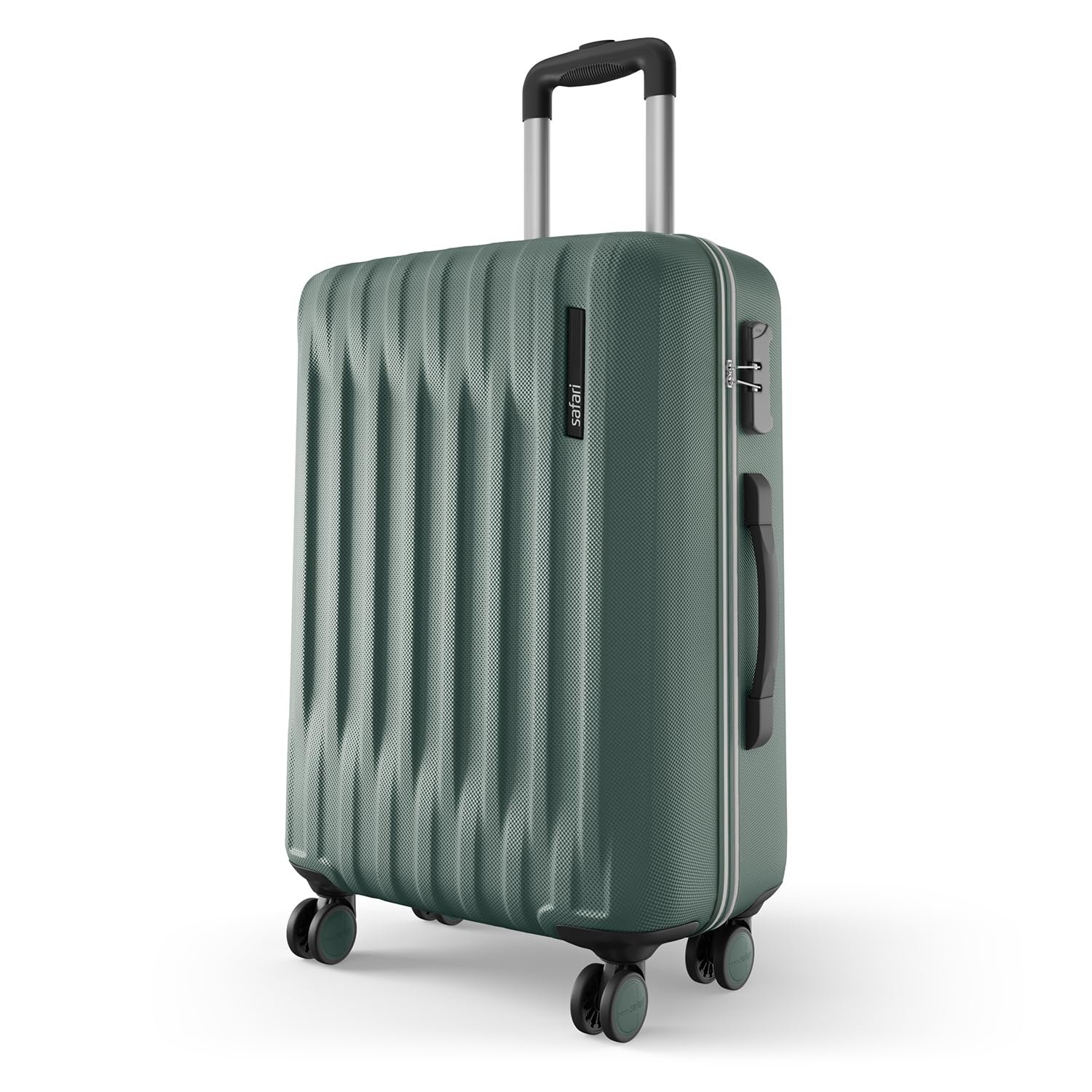 Safari Medium Ray Neo 8 Wheels 65cm size Check-in Trolley Bag, Hard Case Polycarbonate 360 Degree Wheeling Luggage for Men & Women, Travel Bag, Suitcase for Travel, Trolley Bags for Travel, Sage Green