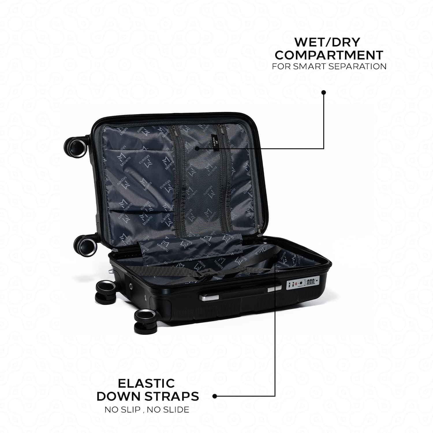 Maleta Pearl 24 inch | 65 cms Hardcase Luggage, TSA Lock| Trolley Bags for Travel | Luggage Bags for Travel | Suitcase (Check-in Medium, Black) - Image 4