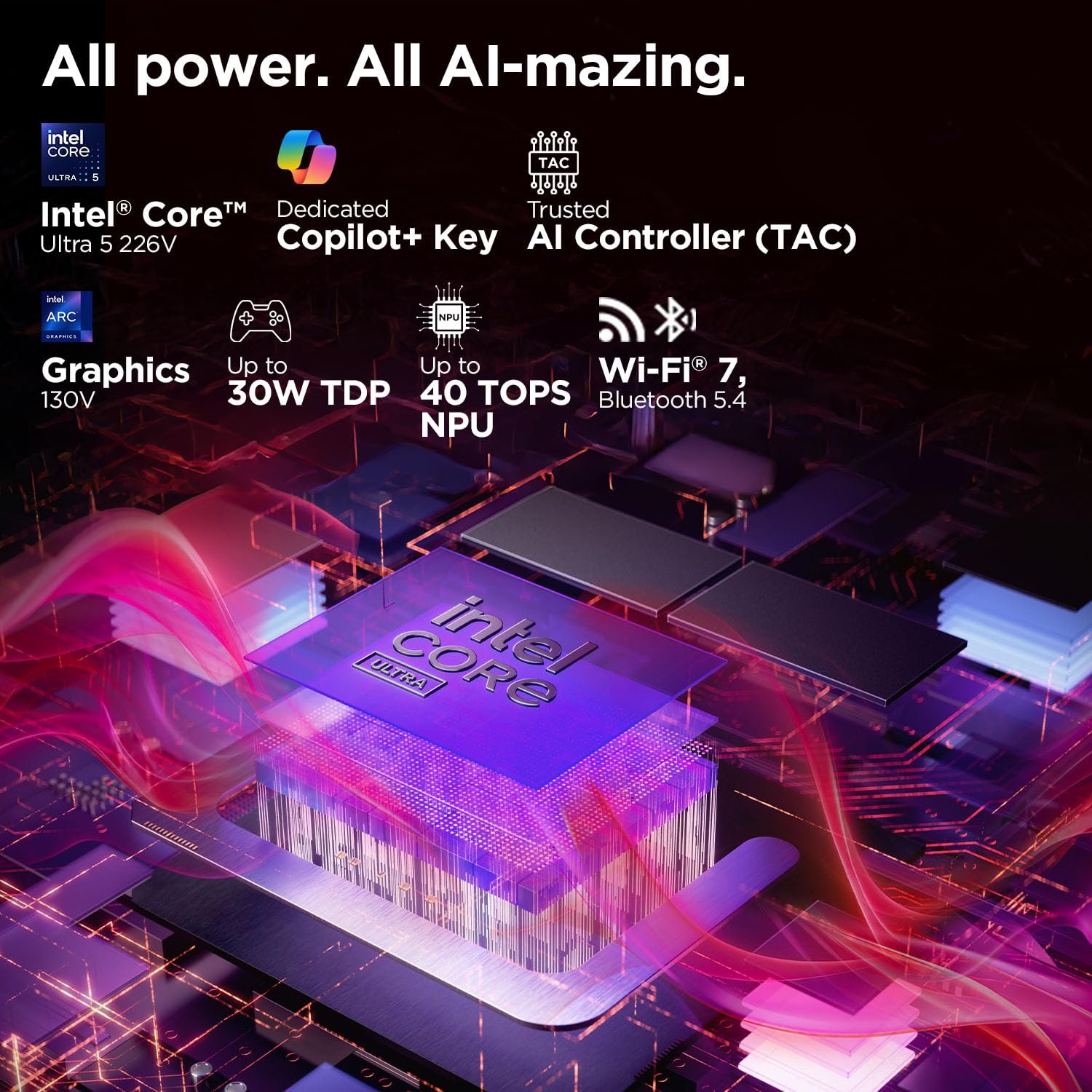 Lenovo Yoga Slim 7 (Smartchoice) Aura Edition Intel Core Ultra 5 226V,Copilot+ AI PC(16GB RAM/1TB SSD/14(35.5cm)/WUXGA OLED/40 Tops/Windows 11/Office Home 2024/Grey/1.19Kg), 83JX005FIN AI Laptop - Image 6