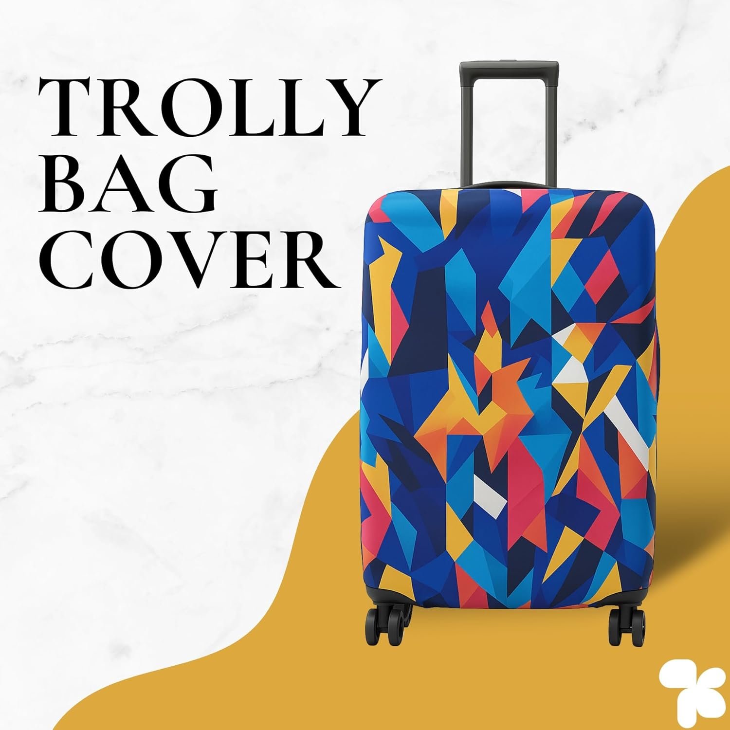 AMPEREUS® Trolley Bag Cover Set of 3 – Stretchless, Waterproof and Polyester Fabric with Multicolour Abstract Print Luggage Cover for Small, Medium & Large Size Suitcase Cover (20, 24 & 28 Inch) - Image 2