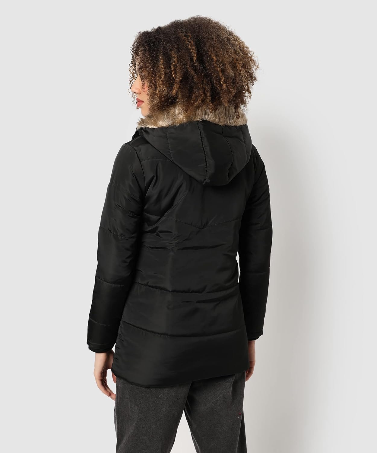 Campus Sutra Women's Polyester Standard Length A-Line Coat - Image 5