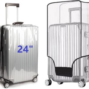 Suitcase Cover Large Size 24 inch – Transparent Travel Luggage Protector, Waterproof & Dustproof, Clear PVC Protective Bag Cover for Trolly Medium Luggage Covers Trolley case Travel Covers Suit case