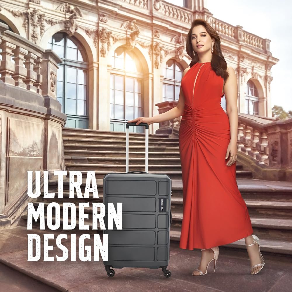 Kamiliant American Tourister Cabin Harrier 56 Cms Small Polypropylene (Pp) Hard Sided 4 Wheeler Spinner Wheels Luggage Suitcase (Grey) - Image 5