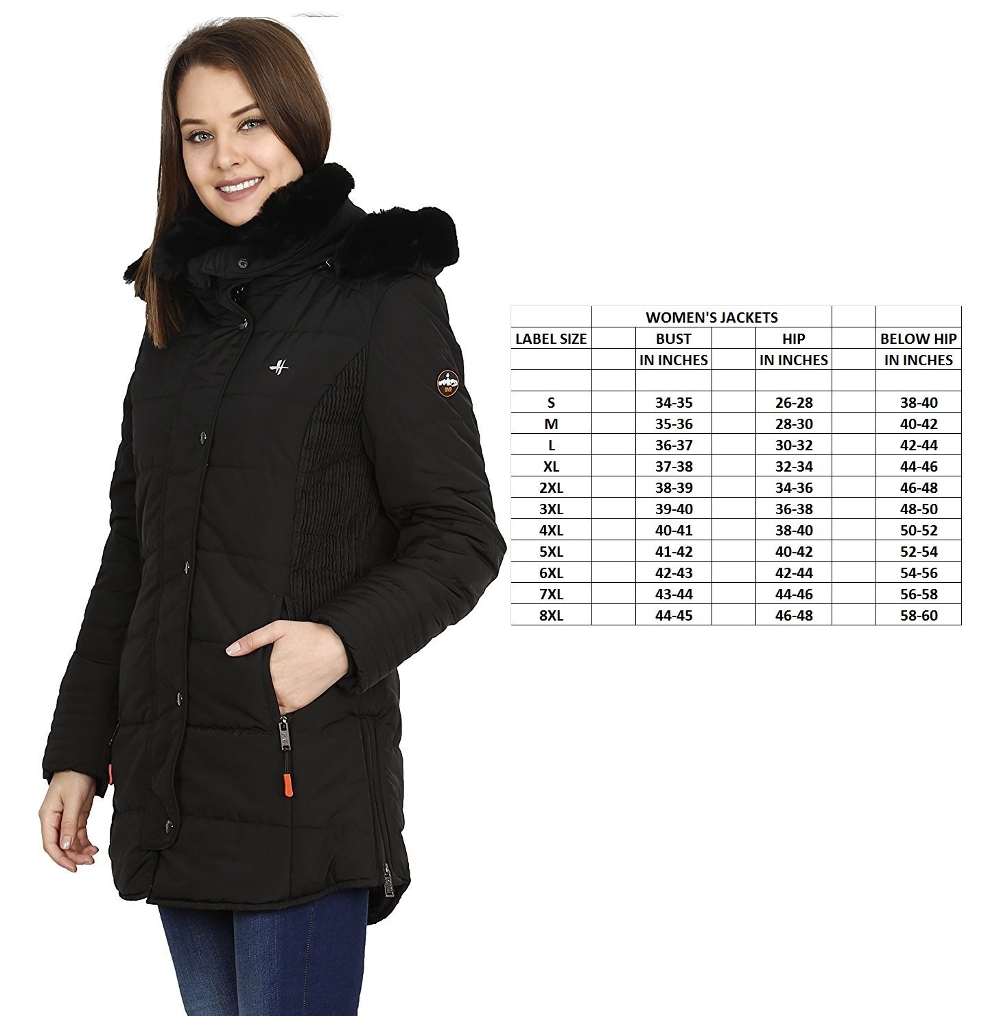 HIVER Women's Nylon Jacket Water Proof Full-Sleeved Winter Jacket with Hood for Minus Degree - Image 2