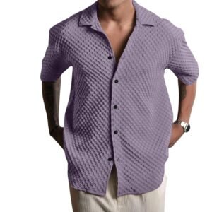 D&B Trends Casual Shirt for Men | Half Sleeve Textured Shirt | Premium Branded Shirt | Regular Fit Wrinkle Free Cotton Blend | Stylish Daily, Office